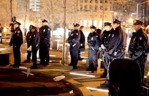 The NYPD: Keeping Zuccotti Park safe from the First Amendment. Photo: Katie Sokoler/Gothamist