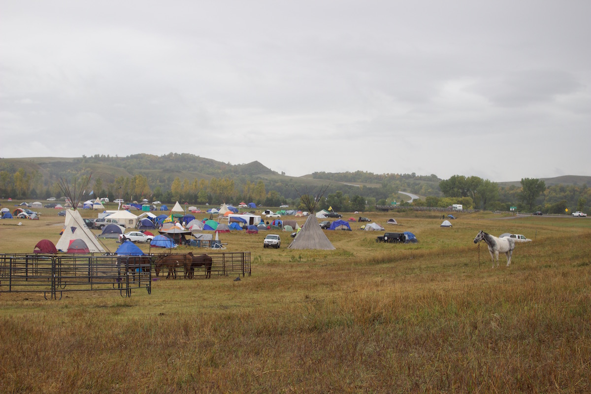 Oceti Sakowin Camp in the rain (Photo: Nadya Tannous)